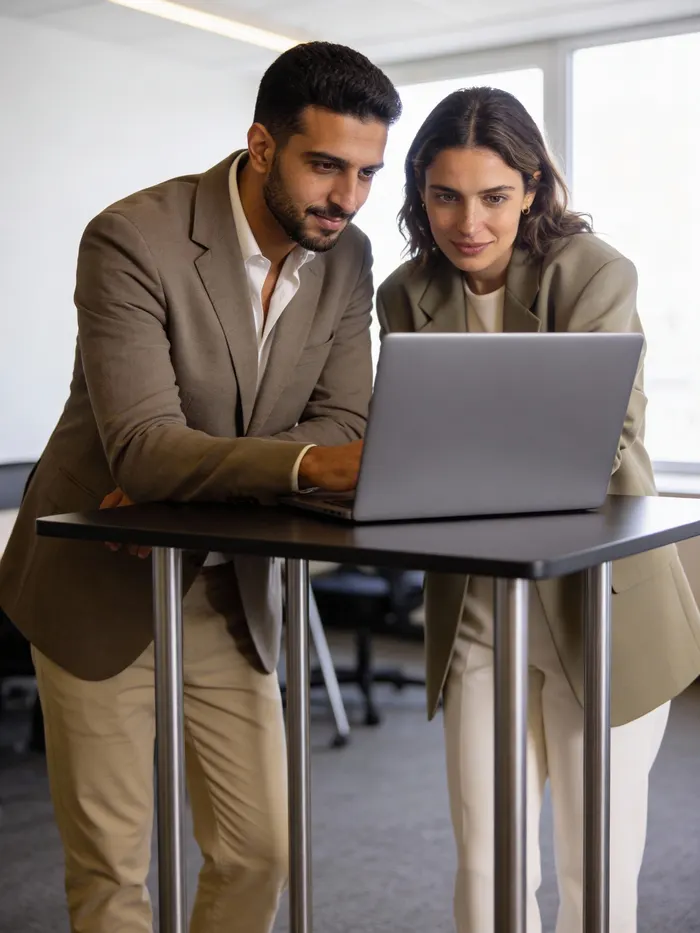 Team working together at a desk